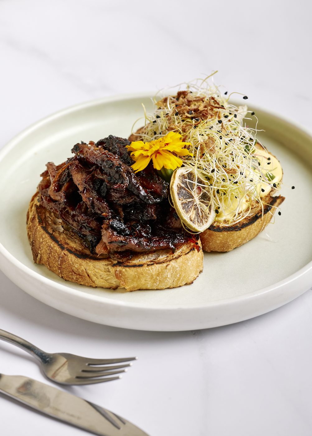 Dad's Benny — house pork belly with miso and ale hollandaise